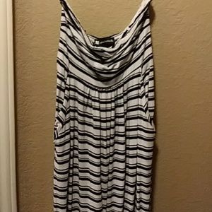 Black and white stripped maxi dress